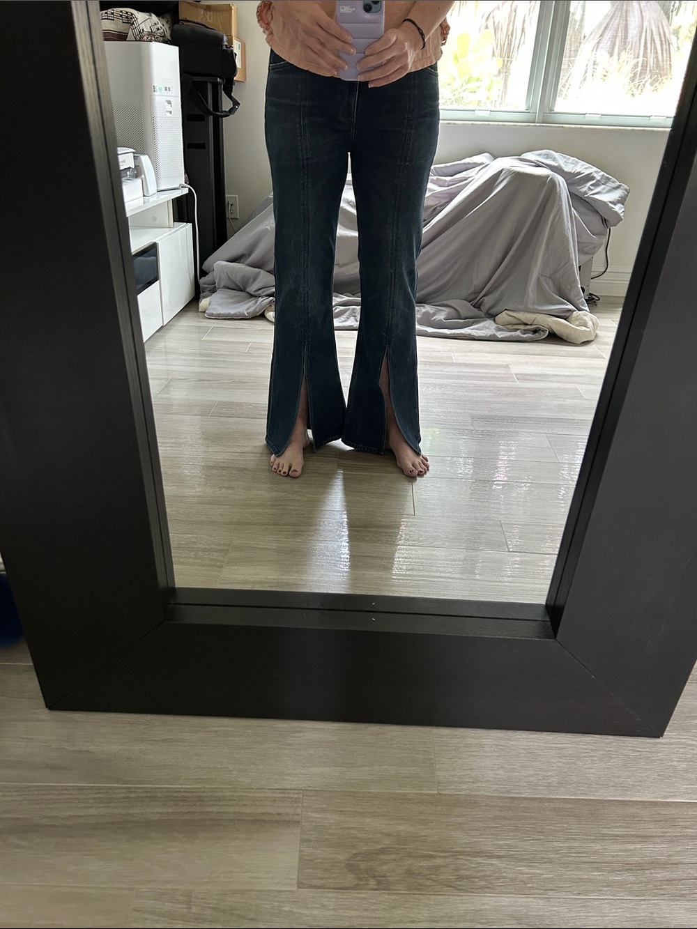 Hailey Flare Split hem dark wash jeans NWT - Picture 10 of 16